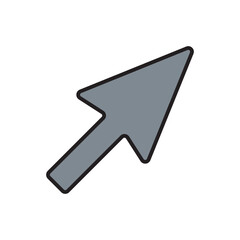Arrow flat icon vector design illustration, isolated on white background. 