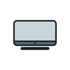 Monitor flat icon vector design illustration, isolated on white background. 