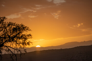 sunset in the mountains