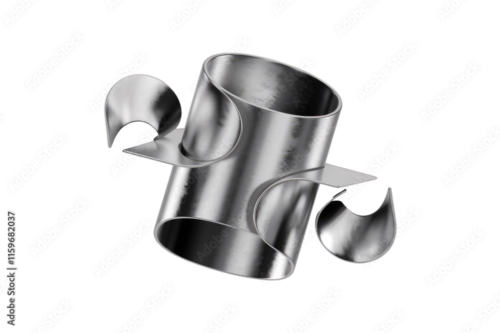 Aufkleber abstract 3d render of metallic puzzle pieces, sleek and modern design. background removed