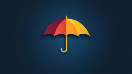 Vector umbrella logo. Brand logo in the shape of an umbrella