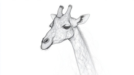 Naklejka premium Vector giraffe on a white background. The contours of the giraffe.