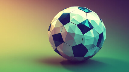 Fototapeta premium Soccer from triangles. Low poly soccer.