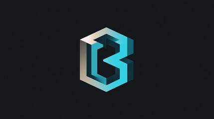 Fototapeta premium Vector letter B logo. The cube with the letter B brand logo