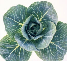 Obraz premium Cabbage centered on a white background, enhanced by a precise clipping path and full depth of field