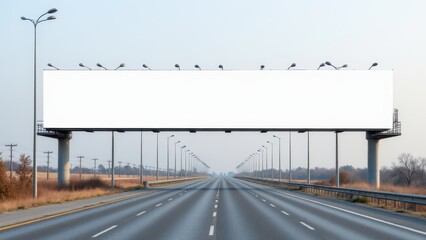 Obraz premium Empty billboard on a highway, ideal for showcasing large-scale advertisements and banner promotions.