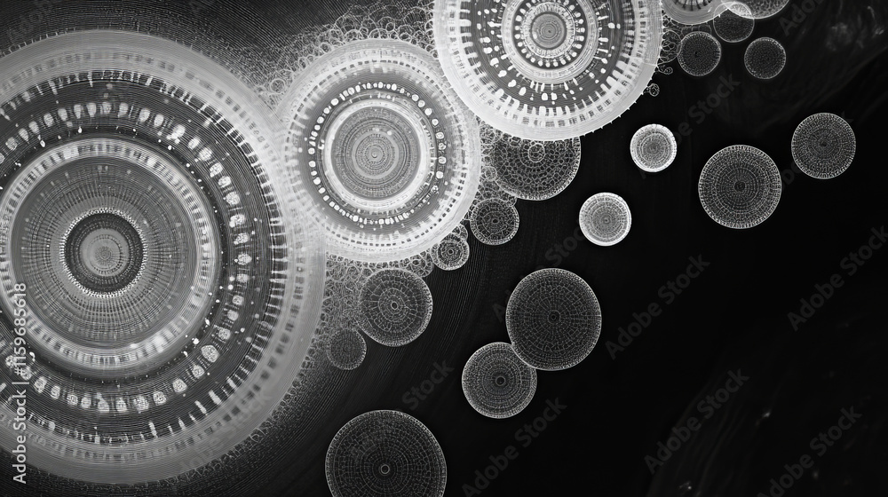 Poster scales consist of circles and points. scales of the particles.