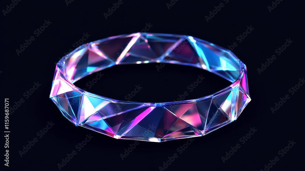 Poster the hologram bandage. bandage of polygons, triangles of points and lines. bandage is a low polygonal