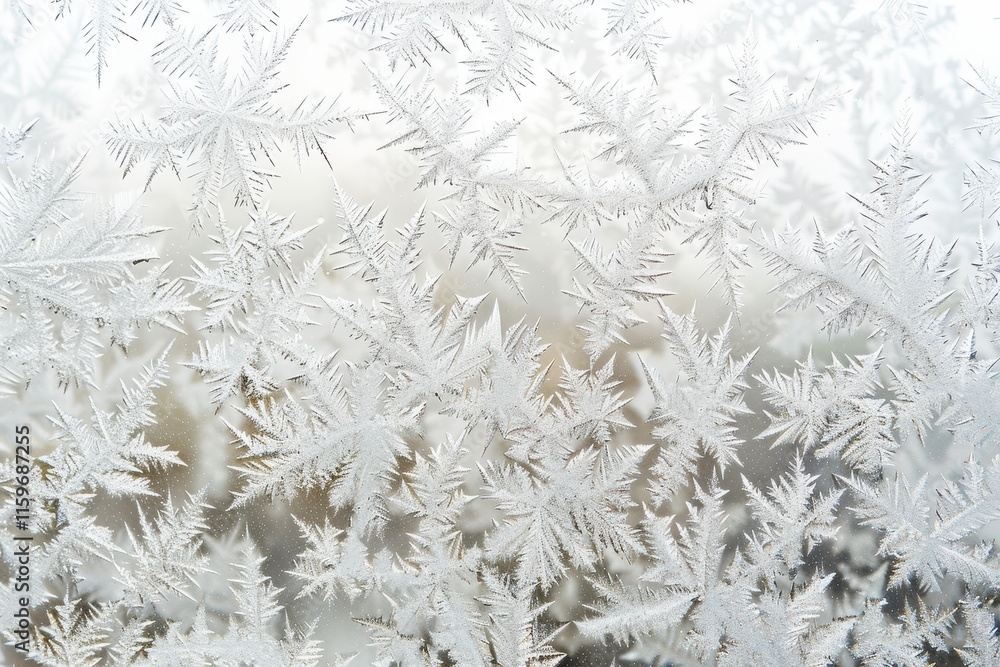 Aufkleber delicate snowflakes adorn a window with intricate frost patterns during a cold winter day