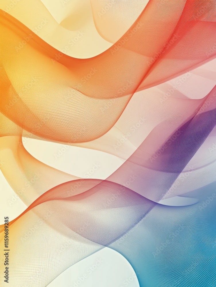 Poster abstract fractal patterns with colorful waves and space for text or design elements. generative ai