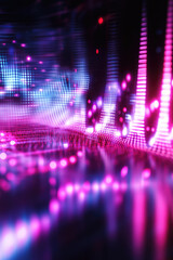 Obraz premium Sound Waves of Equalizer. 3d render abstract background with music wave. Backdrop web banner template