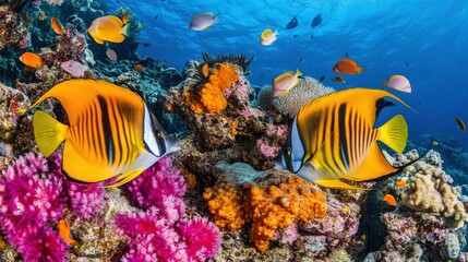 Fototapeta premium Vibrant Marine Life in a Coral Reef Habitat