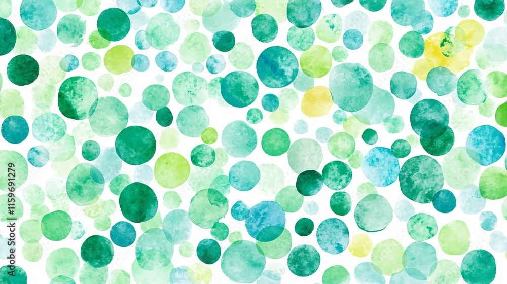 Aufkleber a vibrant abstract pattern featuring circles in varying shades of green and blue, creating a fresh a