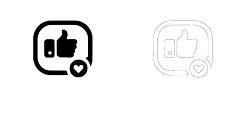 Thumbs Up, Heart Icon Set 
