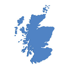 Obraz premium A simple blue Scotland silhouette. Scottish map icon.