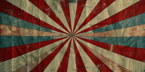 Flag with red, white and blue colors; vintage design; abstract pattern; retro style; wall decoration; patriotic symbol; creative poster; graphic design