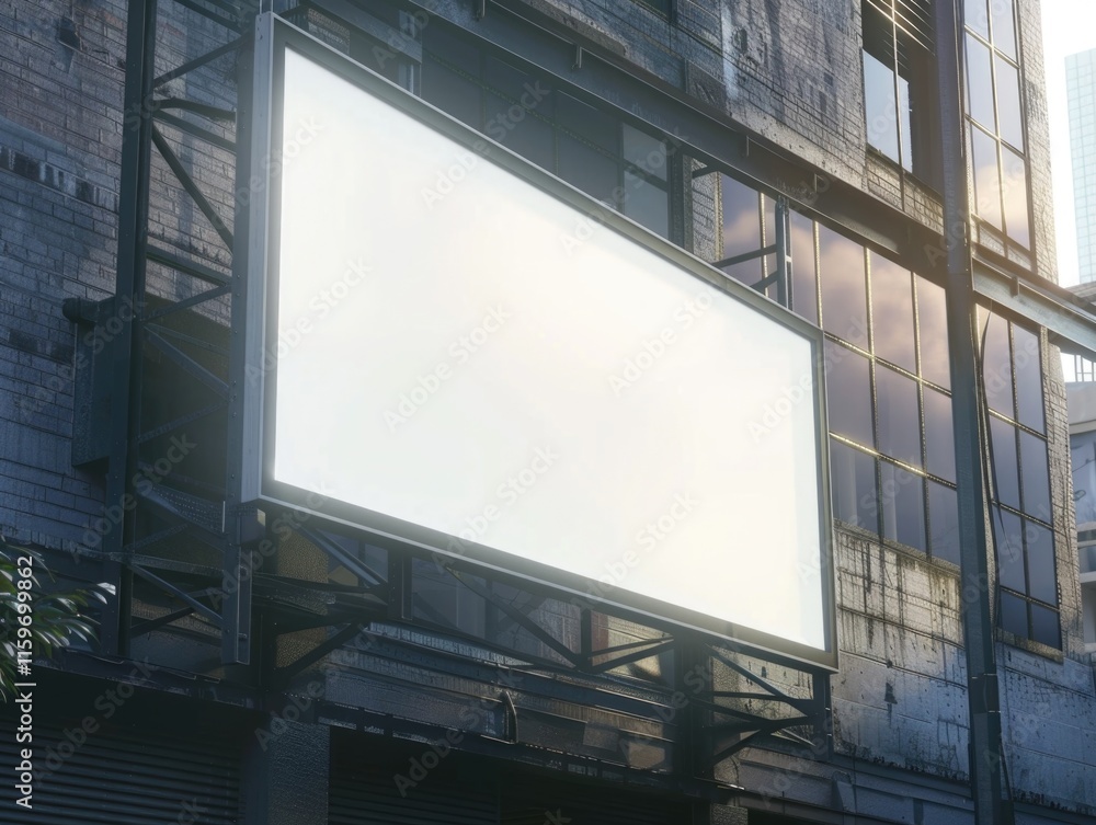 Poster billboard in urban environment with empty space, suggesting it's ready to be filled with advertiseme