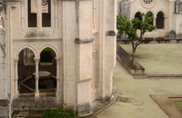 Interior atrium of the monasteries of Alcobaça in Portugal