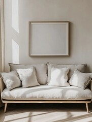 Contemporary Living Room with Modern Sofa and Abstract Art