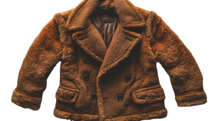 brown leather jacket isolated on white background