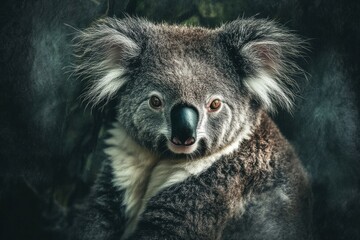 Fototapeta premium Koala DSLR photo with dramatic lighting and vibrant colors