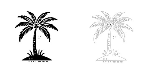 Tropical Paradise:  Palm Tree Icons 