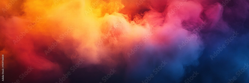 Aufkleber Vibrant explosion of colors creating dynamic visual atmosphere with ample copy space for creative text placement. Generative AI