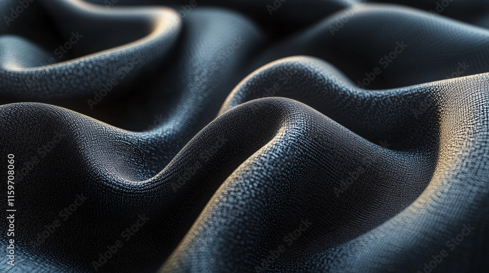 Poster a 3d render of fabric with detailed textures and gradients, coming out of a dtf printer, symbolizing