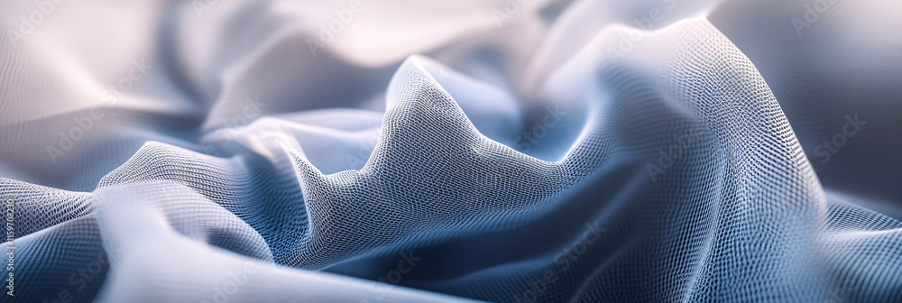 Poster a 3d render of fabric with detailed textures and gradients, coming out of a dtf printer, symbolizing
