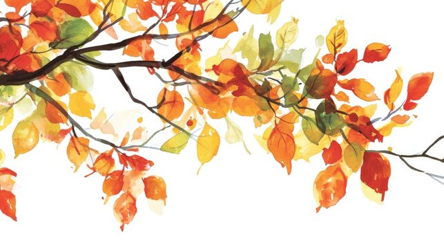 Foliage of autumn trees in a border design.
