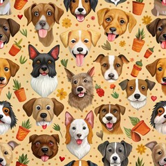 Obraz premium seamless pattern dog.