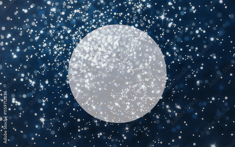 Poster sparkling backdrop with a soft circular focal point highlighting glittering particles against a dark
