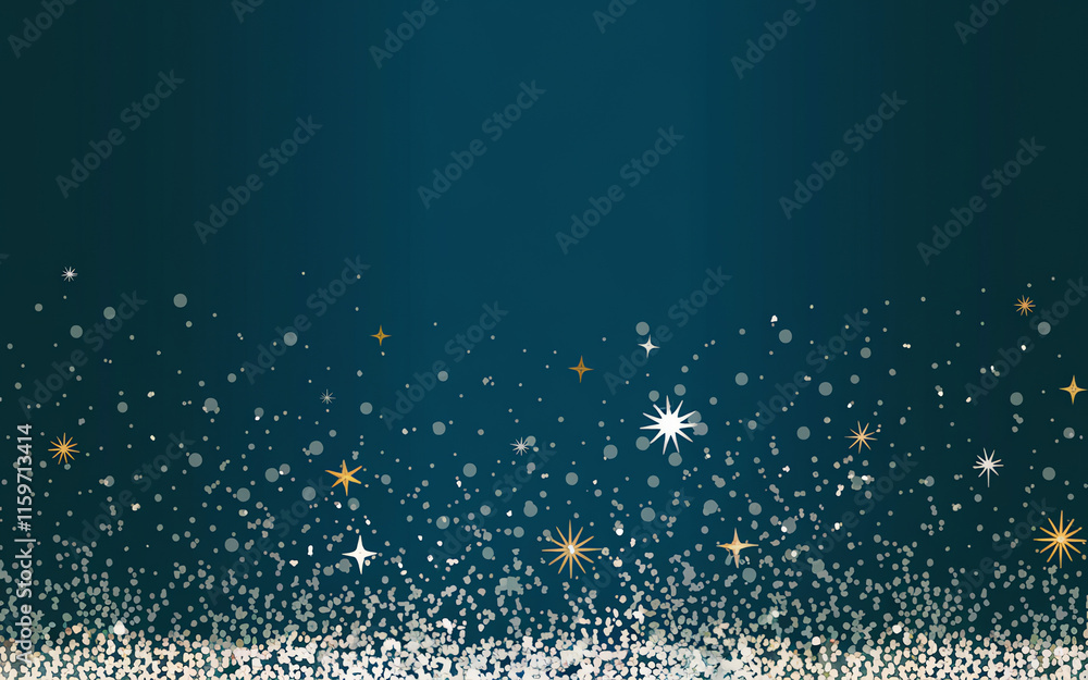 Poster sparkling stars and shimmering particles create a magical backdrop for celebrations and special occa