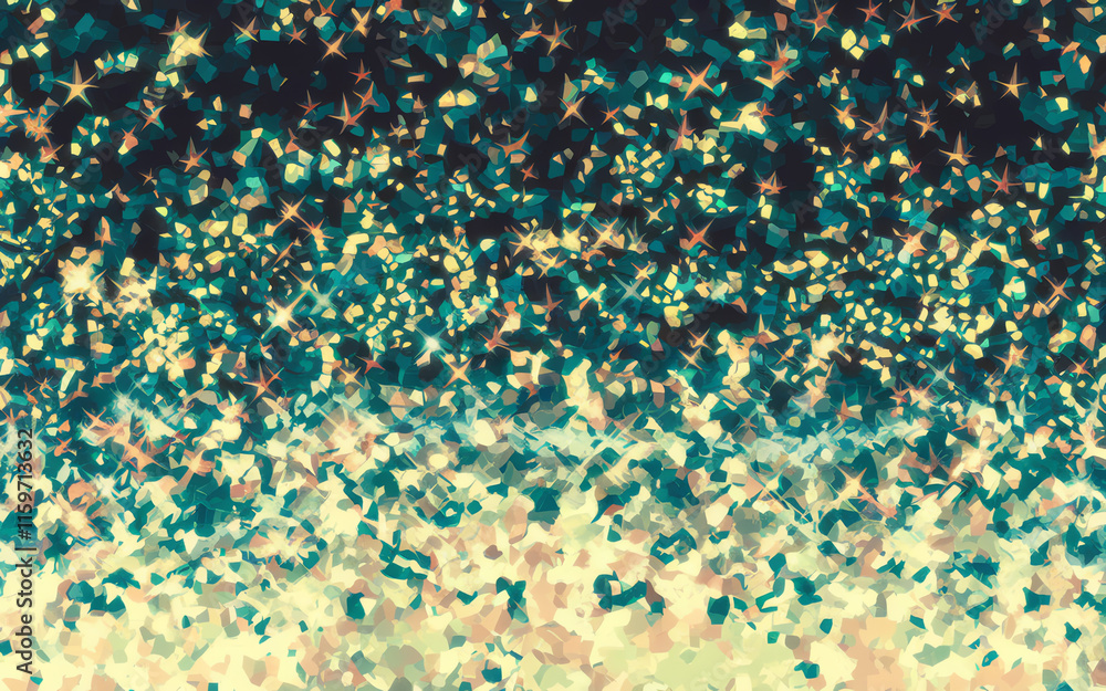Poster glittering abstract background with vibrant colors and a mesmerizing sparkle effect during daytime