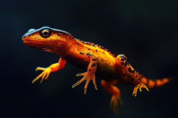 Obraz premium Professional studio photo showcasing vibrant fire salamander coloration
