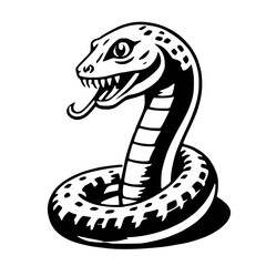 Minimalist Cobra Snake vector Art - Elegant Wildlife Vector