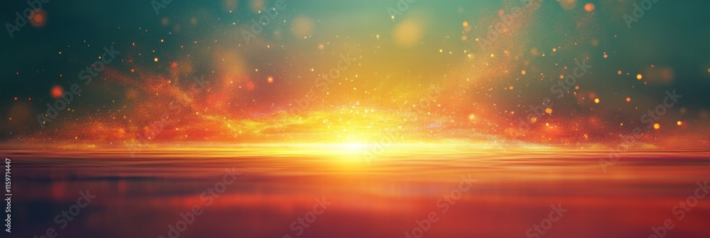 Aufkleber vibrant explosion of colors in the sky with ample copy space for creative projects. generative ai