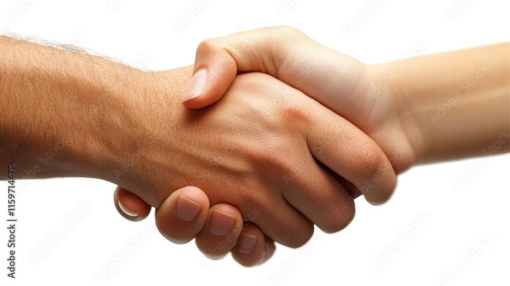 Poster hands shake in a gesture of agreement symbolizing trust and cooperation between two individuals