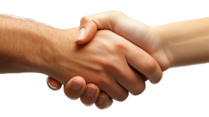Hands shake in a gesture of agreement symbolizing trust and cooperation between two individuals