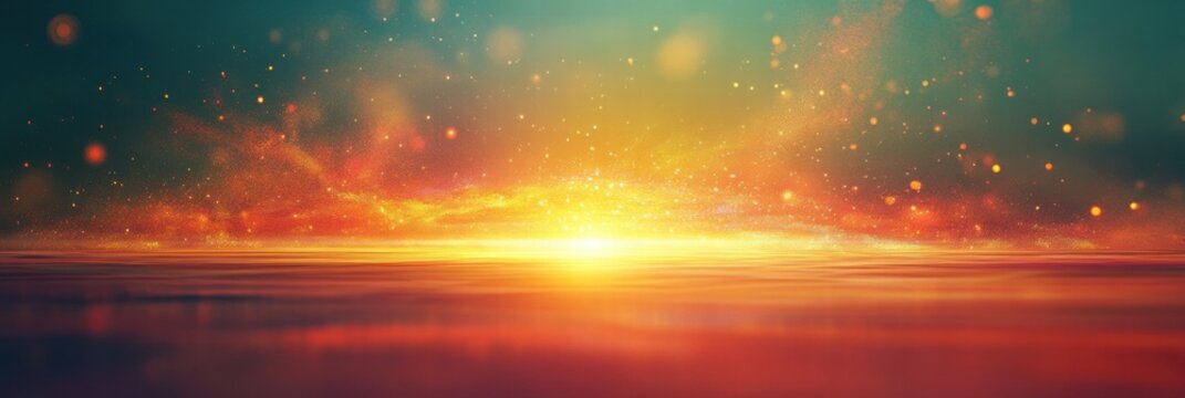 Vibrant explosion of colors in the sky with ample copy space for creative projects. Generative AI