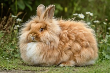 Adult Flemish Giant Rabbit Groomed in Natural Light Setting