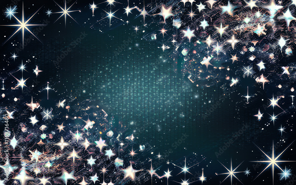 Poster colorful starry abstract background with shimmering lights perfect for digital artwork or design use