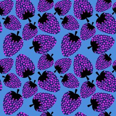 Summer fruit seamless strawberry berry pattern for wrapping paper and fabrics