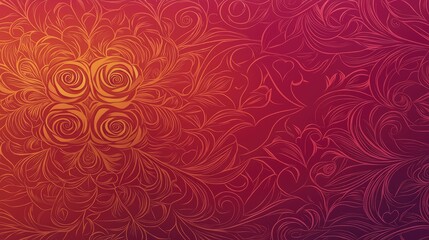 Elegant floral pattern design with roses artistic background digital art vibrant colors abstract style
