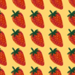 Summer fruit seamless strawberry berry pattern for wrapping paper and fabrics