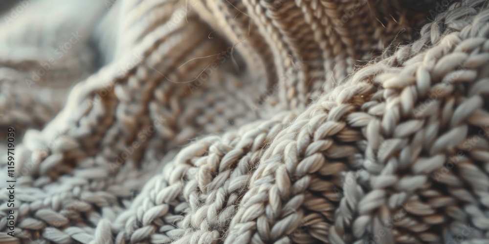 Poster close-up of textured fabric with soft focus blur, emphasizing the weaving and natural threads used t