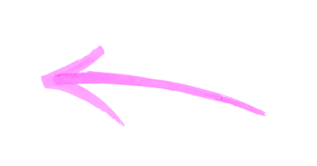 Hand drawn Arrow with a pink marker on a transparent background, arrow mark hand drawn. Arrows icon, Arrow drawn on white background
