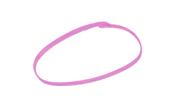 Pink highlighter circle on transparent background. Marker pen highlight underline stroke. PNG - Powered by Adobe