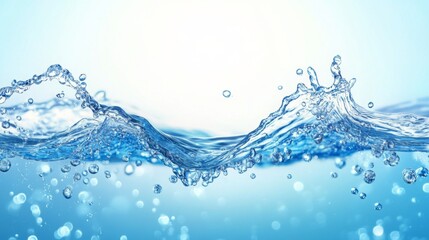 Water wave cosmetics concept. Skin care pure fluid pattern background. Fresh mousturusing gel or serum texture overlay