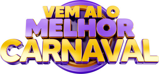 logotipo 3d ofertas e promocoes de carnaval 3d renderizacao carnaval do brasil
